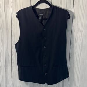 Black Claiborne Men's Black Sleevless 6-Button Vest Medium